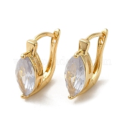 Серьги-кольца из золотой латуни с микропаве из циркония EJEW-C073-05A-G
