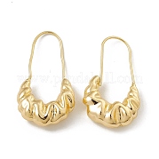 Brass Croissant Hoop Earrings for Women KK-K271-07G