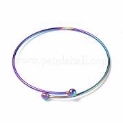 Ion Plating(IP) Adjustable 304 Stainless Steel Wire Cuff Bangle Making MAK-F286-02MC