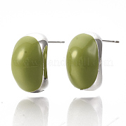 (vendita di fabbrica di feste di gioielli) orecchino a bottone smaltato in lega EJEW-N012-13P