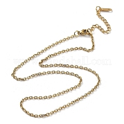 Ion Plating(IP) 304 Stainless Steel Cable Chain Necklace NJEW-D045-12G