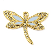 Ion Plating(IP) Real 18K Gold Plated 304 Stainless Steel Rhinestone Pendants STAS-P341-04G-02
