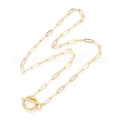 Collar unisex de cadena con clip de acero inoxidable 304 con revestimiento al vacío de PVD, Plateado de larga duración, con corchetes de la palanca, dorado, 17.71 pulgada (45 cm)