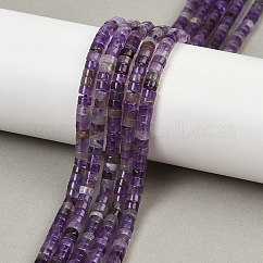 Natürlichen Amethyst Perlen Stränge, Scheibe, heishi Perlen, 4~4.5x2 mm, Bohrung: 0.8 mm, ca. 157 Stk. / Strang, 15.04~15.08'' (38.2~38.3 cm)