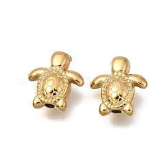 Cuentas espaciadoras de acero inoxidable 304, revestimiento de iones (ip), real 18k chapado en oro, tortuga, 10x9.5x4mm, agujero: 1.4 mm