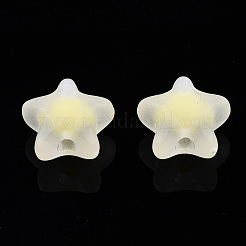 透明なアクリルビーズ  艶消し  二層ビーズ  スター  ミックスカラー  11x11.5x7mm  穴：2mm&nbsp;X-TACR-N011-001A-02