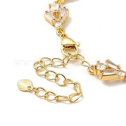 Bracciale a catena a maglie di angelo con zirconi cubici trasparenti&nbsp;BJEW-A132-06G