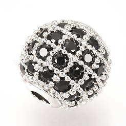 Abalorios de latón con pavé de circonitas&nbsp;ZIRC-Q013-10mm-143P