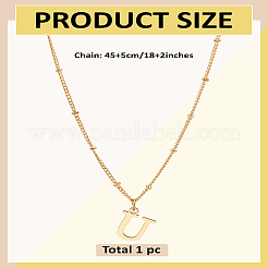 Collier avec pendentif lettre en acier inoxydable 304 et chaîne en laiton 1 pièce&nbsp;NJEW-LP0001-35U-G