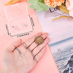 4 pièces en laiton micro pavé pendentifs en zircone cubique claire&nbsp;ZIRC-BBC0003-03P
