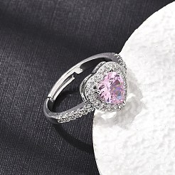 Messing Micro Pave Zirkonia Manschette offene Ringe&nbsp;CU-CBA5C10-04P
