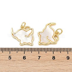 Подвески из латуни с натуральными белыми ракушками&nbsp;KK-U058-21G