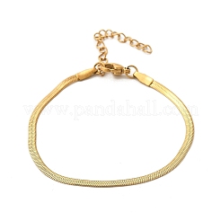 Браслет из нержавеющей стали 304 с цепочками в елочку для мужчин и женщин&nbsp;LS-BJEW-D450-01G-03