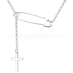 Персональные ожерелья из нержавеющей стали с подвеской в виде креста-скрепки для мужчин FS-WGFB6D3-02
