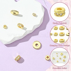 8шт 4 стиля латунные бусины с микропаве и кубическим цирконием KK-CJ0003-05