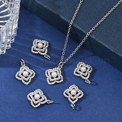 Shegrace Messing-Anhänger mit Pavé-Fassung aus klaren Zirkonia&nbsp;XGRQ4D987-661P