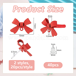 Рождественская тема 40шт сплав серьги-гвоздики фурнитура&nbsp;EJEW-DC0001-48