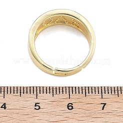 Регулируемая стойка покрытие латунь микро паве кубический цирконий перстни для женщин RJEW-M028-47G