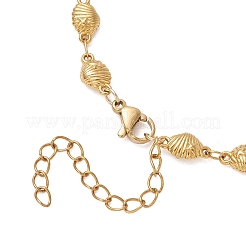 Браслет для женщин из нержавеющей стали 304 в форме ракушки с цепочками в виде морской звезды.&nbsp;BJEW-JB13430