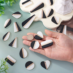 20 шт. подвески из смолы и натурального дерева в двух стилях&nbsp;RESI-TA0004-48