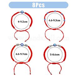 8шт 8 стиля лэмпворк сглаза плетеные браслеты из бисера набор BJEW-FI0001-45
