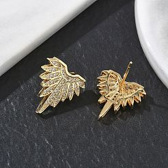 Boucles d'oreilles en laiton avec micro pavé de zircons cubiques pour femmes&nbsp;EJEW-A168-06G