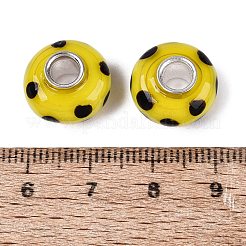 Handgefertigte Glasperlen mit Messingkern im europäischen Stil&nbsp;LAMP-N044-02S-01