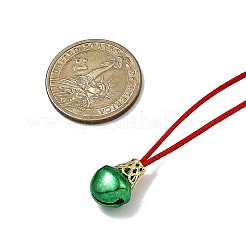 3 pièce 3 styles pendentif cloche de Noël en aluminium queue de rat colliers cordon satiné&nbsp;NJEW-JN05506-01