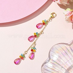 2 pz 2 colori decorazioni pendenti con perline di vetro&nbsp;HJEW-JM02819