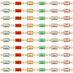60 шт. 6-х цветные латунные подвески-коннекторы из стекла k9&nbsp;KK-TA0003-14