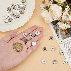 60 шт. 4 пуговицы из натуральной ракушки пауа BUTT-AR0001-16