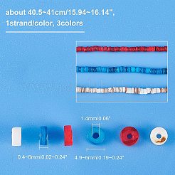 3 нитка 3-х цветных ракушечных бусин SSHEL-NB0001-28