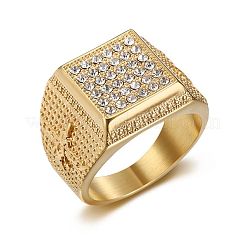 Anillos de dedo de acero inoxidable 304 con micropavé de circonita cúbica para hombre&nbsp;FS-WG6EF44-05
