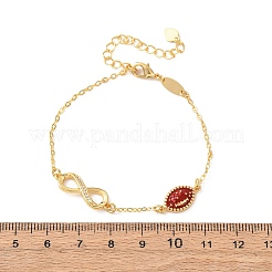 Bracelets sport en laiton sertis de micro-pavés de zirconiums cubiques à maillons infinis&nbsp;LS-BJEW-D386-01C-G