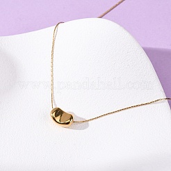 Женские ожерелья с подвеской в виде фасоли из нержавеющей стали 304 NJEW-K255-40G