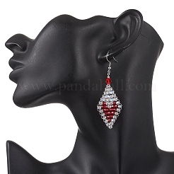 Серьги-подвески в форме ромба из нержавеющей стали 304&nbsp;EJEW-MZ00618