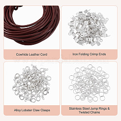 DIY-Kit zur Herstellung von Armbändern aus Rindslederkordeln&nbsp;DIY-TA0015-01