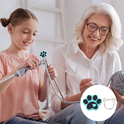 Экологически чистые силиконовые бусины с принтом собачьей лапы DIY-GO0001-89