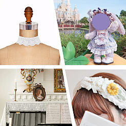 Кружевная отделка с вышивкой из хлопка SRIB-WH0011-053