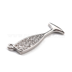 Латунные микропаве прозрачные подвески с фианитом&nbsp;KK-M222-08P