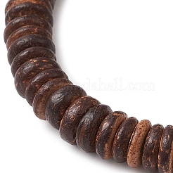 天然溶岩石とココナッツビーズのストレッチブレスレット2個  内径：2-1/8インチ（5.5cm）&nbsp;BJEW-JB11224