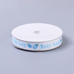 Bébé ornements de douche décorations mot baby boy imprimé rubans de polyester gros-grain&nbsp;OCOR-S023-03