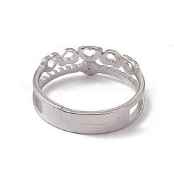 Не тускнеющее кольцо из нержавеющей стали 201 с выемкой в виде сердца и сглаза для женщин&nbsp;RJEW-C045-06P