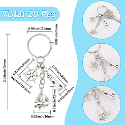 20шт брелок из сплава&nbsp;KEYC-SC00006