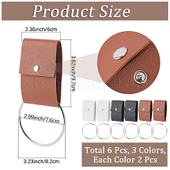 6 Stück Handtuchhaken aus PU-Leder in 3 Farben&nbsp;AJEW-CL0003-35
