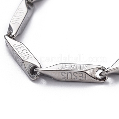 Bracelets unisexes à maillons en acier inoxydable 304 résistants au ternissement&nbsp;BJEW-L637-38B-P