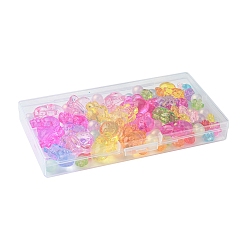 80шт 4 стиля прозрачные акриловые бусины&nbsp;MACR-FS0001-61