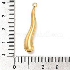 304ステンレスペンダント  ツイストバーチャーム  ゴールドカラー  37.5x7x2.5mm  穴：1.6mm&nbsp;STAS-R131-10G