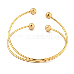 Ионное покрытие (IP) 304 нержавеющая сталь браслет-манжета для женщин BJEW-P331-17G