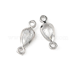 Messing Pavé klar Zirkonia Tropfen Verbinder Charms&nbsp;XGRQ2O189-449P